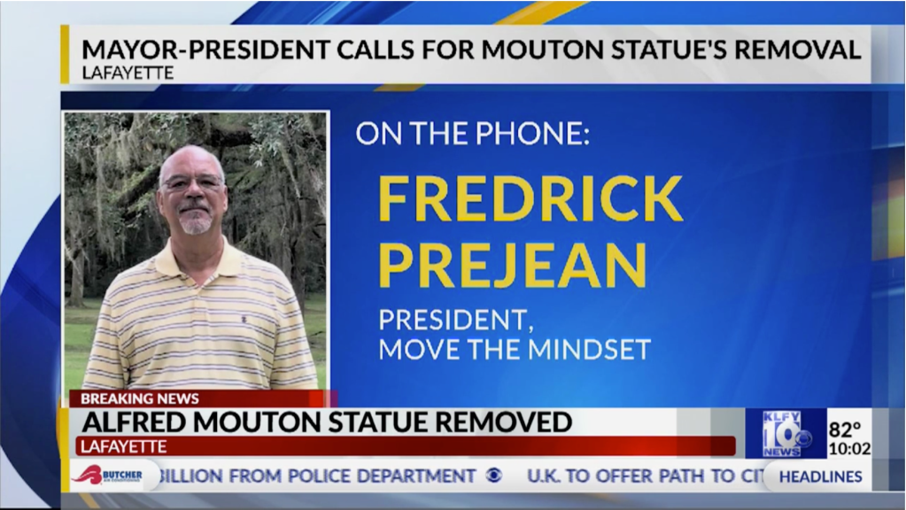 Mayor calls for removal of Alfred Mouton Statue